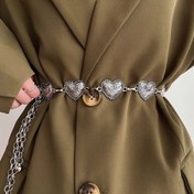 Resim Kadınlar için Vintage Kalp Şekilli Metal Bel - Çok Yönlü Retro Kot Aksesuarı, Çinko Alaşımlı, Günlük ve Resmi Durumlar İçin İdeal, Ayarlanabilir Bel 