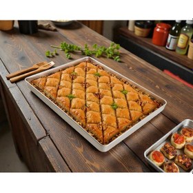 Resim 5 Adet - Tek Kullanımlık Alüminyum Tepsi - 20x30x3,5 Cm 105 Gr Gri 