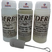 Resim 3'lü Derby Krem Deri Oto Direksiyon Döşeme Boyama Seti 
