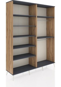 Resim Hyperion Gardrop 7 Raflı 2 Askılı 176x44x221 Çam-antrasit Antrasit 