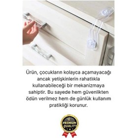Resim Yeni Üretim Ayarlanır Çekmece Dolap Kapağı Koruma Aparatı Bebek Çocuk Güvenlik Kilidi 3 Adet 17 Cm Çok Renkli 