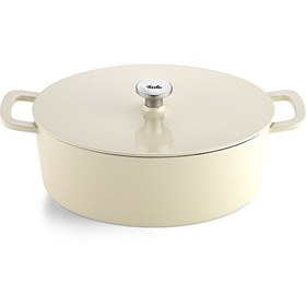 Resim Fissler Moments Collection Cast Demir Döküm Tencere Oval Beyaz 33 CM 