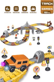 Resim Kayyum Oyuncak İnşaat Tracks 192 Parça İnşaat Temalı Hareketli Raylar Araçlı Köprülü 