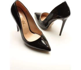 Resim İdil Idil Siyah Rugan Platform Kadın Topuklu 