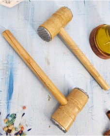 Resim Et Döveceği Dövücü İki Yönlü Et Yumuşatıcı Çekiç Ahşap Saplı 2 Li 