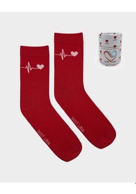 Resim Gost Liria Crimson Desenli Unisex Soket Çorap Kırmızı 