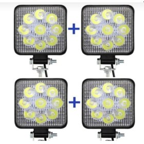Resim Point 4 Adet Çalışma Led Lambası Off Road Gündüz Farı Sis Kare 27w 9 Led 4 Adet 