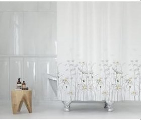 Resim Tropik Home Banyo Perdesi Papatya Çiçek Desen Duş Perde Su Geçirmez Küvet Perde 180x200 Duş Perdesi 12 C-halkalı 