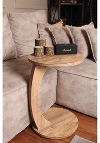 Resim Tekerlekli C Sehpa Mdf, Yan Sehpa, Zigon Sehpa, Servis Sehpası, Laptop Sehpası, Sehpa-3 Atlantik Çam 