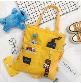 Resim Ganzhoushop Tek Pink Omuzlu Öğrenci Messenger Kapasiteli Kanvas El Çantası Çanta Büyük Bag Gl Pembe 