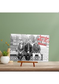 Resim Kişiye Özel Karakalem Tasarımlı Dekoratif Ahşap İroka Ayaklı Çerçeve 2888 