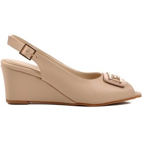 Resim Aspor Bej Dolgu Topuk Kadın Topuklu Ayakkabı Çok Renkli 