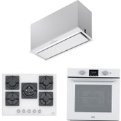 Resim Franke Fbfe Wh Matt A70 Aspiratör Fhns 705 4g Tc Wh C Ocak Fsl 86 H Wh Fırın Beyaz Ankastre Set​ 