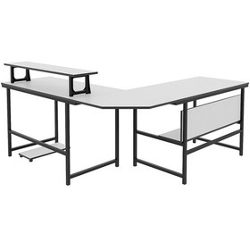 Resim 200-b Ceviz L Masa, Oyun Masası, L-tipi Bilgisayar Masası 1 Beyaz 