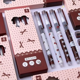 Resim 4 adet Yaylı Jel Kalem, Pürüzsüz Yazma, Uygulama İçin İdeal, Ofis İmzalama, Okula Dönüş İçin Gerekli Okul Malzemeleri. 