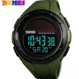 Resim Hanyang Yeşil Skmeı Erkekler Spor Saatler Güneş Enerjisi Su Geçirmez LED Dijital Saat Erkekler Lüks Marka Elektronik Erkek Kol Saati Relogio Masculino (Yurt Dışından) 