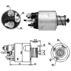 Resim ZM 12v Marş Otomatiği Valeo Tipi (2/3 DELİK) M5 Sağ (UZUN CIVATA) 