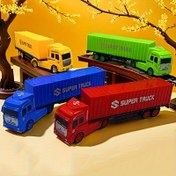 Resim 4 Renkli (Kırmızı/Yeşil/Mavi/Sarı) Dayanıklı Plastik Çocuk Dış Mekan Model Arabaları ve Yüklü Kamyon Tasarımı - Ebeveyn-Çocuk Eğitim Motor Becerileri Geliştirme Oyuncağı, 3 Yaş ve Üzeri İçin 