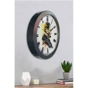 Resim Bahat Salon Ofis Duvar Saati Gri Metal Çerçeve 36 Cm 