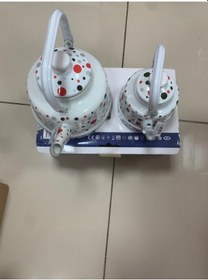 Resim Ebru Emaye 16 /22 Takım Çaydanlık 