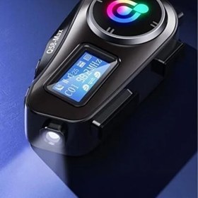 Resim Q58 Motorsikletler İçin Fener Özellikli SD Kart Bölümlü LCD Ekranlı Kablosuz Bluetooth Kulaklıklı - Suya Dayanıklı Kask Kulaklığı 