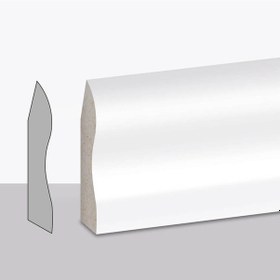 Resim Laminant Parke Süpürgelik L Model 6cm Lake Beyaz 501 