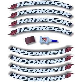 Resim Hankook Motosiklet Ve Otomobil Lastik Yazısı Sticker Yapıştırma 8 Adet Uyumlu 