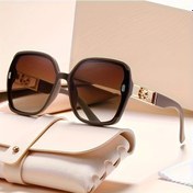 Resim Dashanshop 1 Adet Kare Büyük Çerçeve Günlük Kullanım Dekoratif Gözlük - Dark Brown Açık Füme 