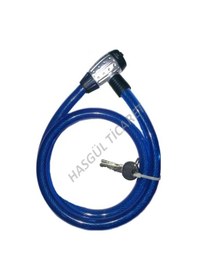 Resim HSGL MOTOSİKLET BİSİKLET ANAHTARLI HALAT KİLİT 25X150 Siyah - Fuşya 