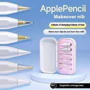 Resim Apple Pencil için kalem ucu iğne tüpü, ikinci nesil yedek kalem ucu şeffaf metal aşınmaya dayanıklı kaymaz modifikasyon, iPad birinci nesil amortisörlü ipadpencil kaymaz kalem altı hissiyatlı yedek kalem ucu 