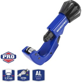 Resim WORKPRO WP301005 3-32mm Profesyonel Bakır Boru Kesme Makası + 1 Adet Yedek Bıçak 