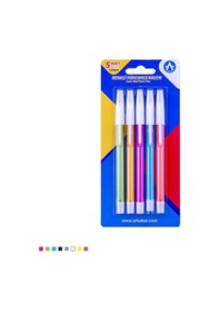 Resim Ark Renkli Tükenmez Kalem Seti 5 Adet 1.0 Mm Karışık Canlı Renkler Okul Ve Ofis Tipi Tükenmez Kalem 2 Set Çok Renkli 