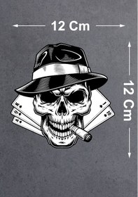 Resim Kurukafa Poker Iskambil Kağıdı Skull Sticker - 00332 12X12 Cm 