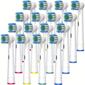 Resim Oral-B Pro 500/1000/1500/3000/3757/7000/8000 Elektrikli Diş Fırçaları ile Uyumlu 16 Parça Yedek Diş Fırçası Başlığı - Nazik Temizlik için Yumuşak Kıllar, Hijyenik Tasarım, Aile Diş Bakımı İçin Temel Malzeme 