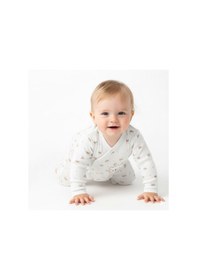 Resim Sebi Bebe Kruvaze Geyikli Patiksiz Tulum 1143 Ekru 