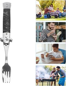 Resim Geekyou 304 Paslanmaz Çelik Katlanabilir Yaylı Çatal, Tek Tuşlu Hızlı Açma Mekanizması, Ergonomik Tutamak, Kamp Ve Piknik İçin Taşınabilir Çok Renkli 