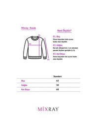 Resim Mixray 6849 Kadın Dikişsiz Dik Yaka Triko Kazak Gri 