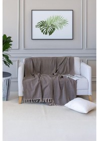 Resim Bej-kahve Koltuk Örtüsü Balıksırtı Desen 180 210 Bej-kahve 