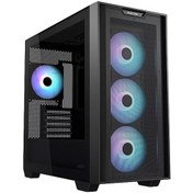 Resim Asus A21 Plus TG 4xArgb Fanlı Temperli Cam Matx Oyuncu Kasası -Siyah 