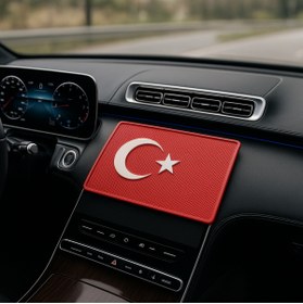 Resim İB GLOBAL TÜRK BAYRAKLI Kaymaz Torpido Pedi - BAYRAKLI Kaydırmaz Ped - TÜRK BAYARAKLI Ped 