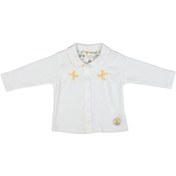 Resim Yakalı Hırka Kız Bebek Sarı Beyaz 