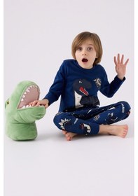 Resim Rolypoly Erkek Çocuk Lacivert Pijama Takımı 5274-45602 Lacivert 
