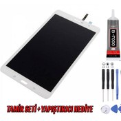 Resim Genos Samsung T325 Lcd Ekran Beyaz Montaj Kiti Hediye 