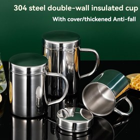 Resim 1 Adet 304 Paslanmaz Çelik İzoleli Tumbler, Çift Katmanlı Vakumlu ve Sızdırmaz Kapaklı, Ofis, Seyahat, Okul için Yeniden Kullanılabilir Kahve Kupası, Bulaşık Makinesine Uygun, Noel & Cadılar Bayramı Temalı, Modern İçecek Kabı, Dayanıklı Termos, Açık Hava Tutkunları, Ofis İhtiyaçları, Şık Tasarım 