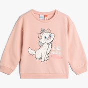 Resim Kız Bebek Marie Sweatshirt Lisanslı Uzun Kollu Bisiklet Yaka Şardonlu Pamuklu 