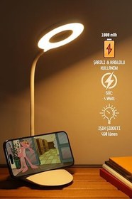 Resim Telvesse Masa Lambası Dokunmatik 3 Renk 24 Led Telefon Standlı Kademeli Çalışma Okuma Işığı Gece Lambası Q3 