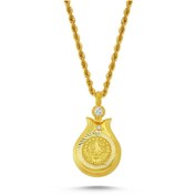 Resim Sembol Gold Altın Tuğralı Kolye Lale Tasarım 