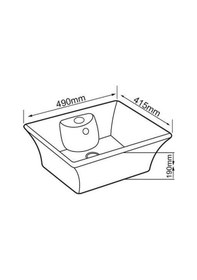 Resim Lena - Tezgah Üstü Porselen Lavabo - E-5049- Beyaz 