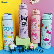 Resim Sanrio Hello Kitty 800ml/27oz Şeffaf Spor Su Matarası, Sızdırmaz, Taşınabilir, Darbeye Dayanıklı Pop-Up Kapaklı, Antrenman ve Koşu İçin İdeal, Ona Özel Hediye, Doğum Günü Hediyesi 