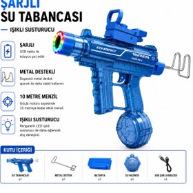 Resim Esranın Dünyası 51 cm Uzunluğunda LED Işıklı Su Tabancası, 10 Metre Menzilli Eğlenceli Oyun 